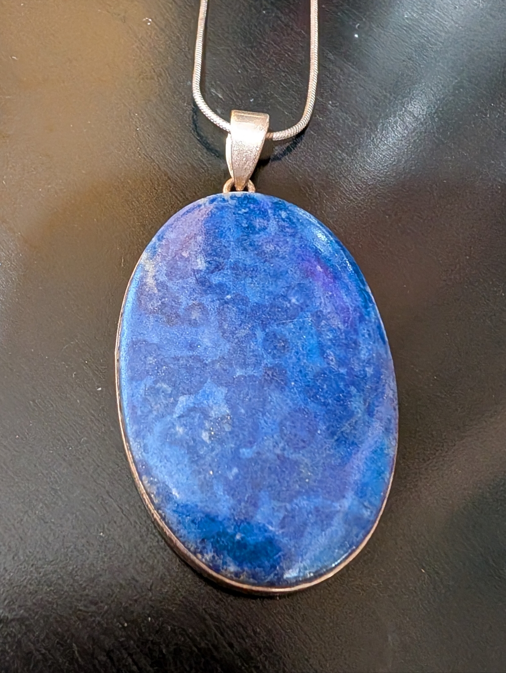 Lapis Pendant Sterling Silver Necklace